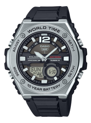 Casio Standard Analog Digital Resin Strap Black Dial Quartz Mwq-100-1av 100m Men's Watch