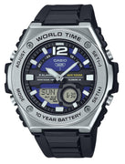 Casio Standard Analog Digital Resin Strap Blue Dial Quartz Mwq-100-2av 100m Men's Watch