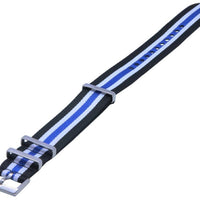 Ratio Nato19 Black And Blue Nylon 22mm Watch Strap