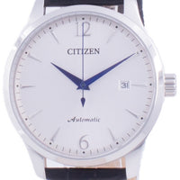 Citizen Silver Dial Calf Leather Strap Mechanical Nj0110-18a Men's Watch