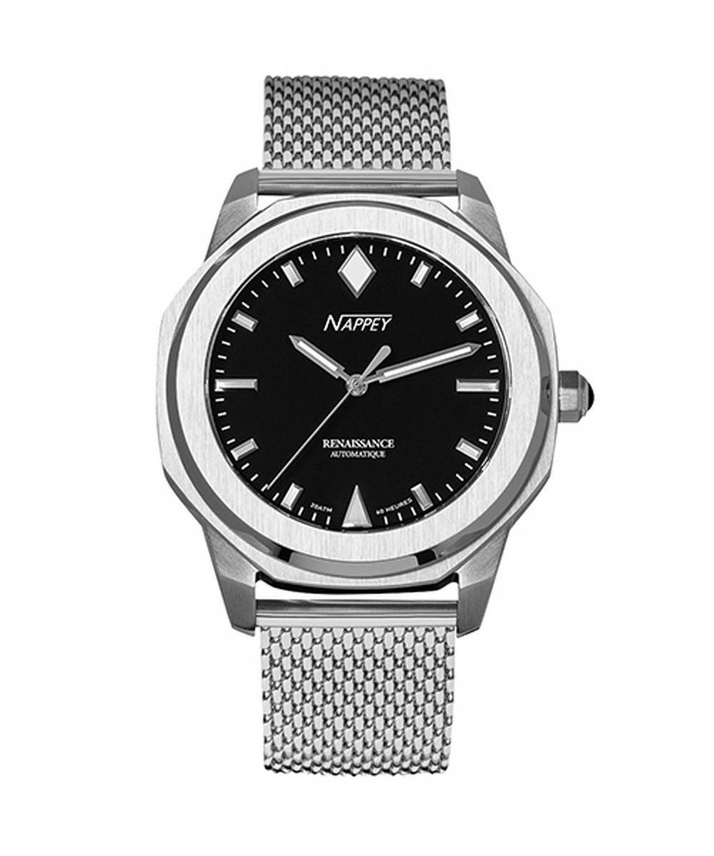 Nappey Renaissance Steel And Black Milanese Automatic Ny41-ad1m-6b2aa 200m Unisex Watch