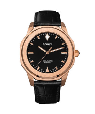 Nappey Renaissance Rose Gold And White Automatic Ny41-bd2m-1b3a 200m Unisex Watch