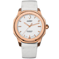 Nappey Renaissance Rose Gold And White Suede Automatic Ny41-bd2m-3b2a 200m Unisex Watch