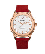 Nappey Renaissance Rose Gold And White Suede Automatic Ny41-bd2m-3b6a 200m Unisex Watch