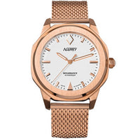 Nappey Renaissance Rose Gold And White Milanese Automatic Ny41-bd2m-6b9a 200m Unisex Watch