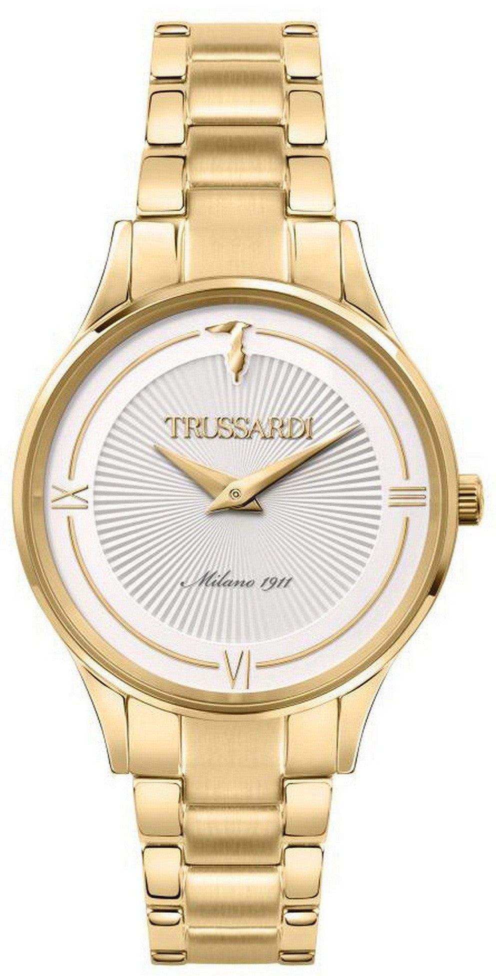 Trussardi Gold Edition White Dial Gold Tone Stainless Steel Quartz R2453149503 Men's Watch