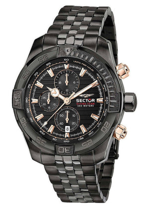 Sector Diving Team Chronograph Black Dial Quartz Diver's R3273635003 300m Men's Watch