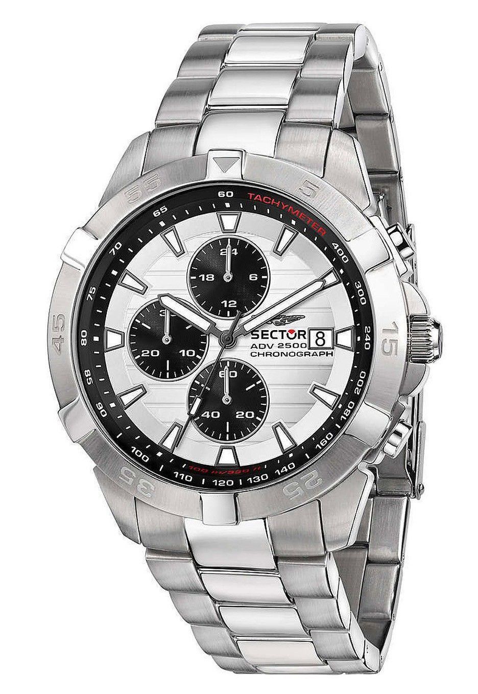 Sector Adv2500 Chronograph Stainless Steel White Dial Quartz R3273643005 100m Men's Watch