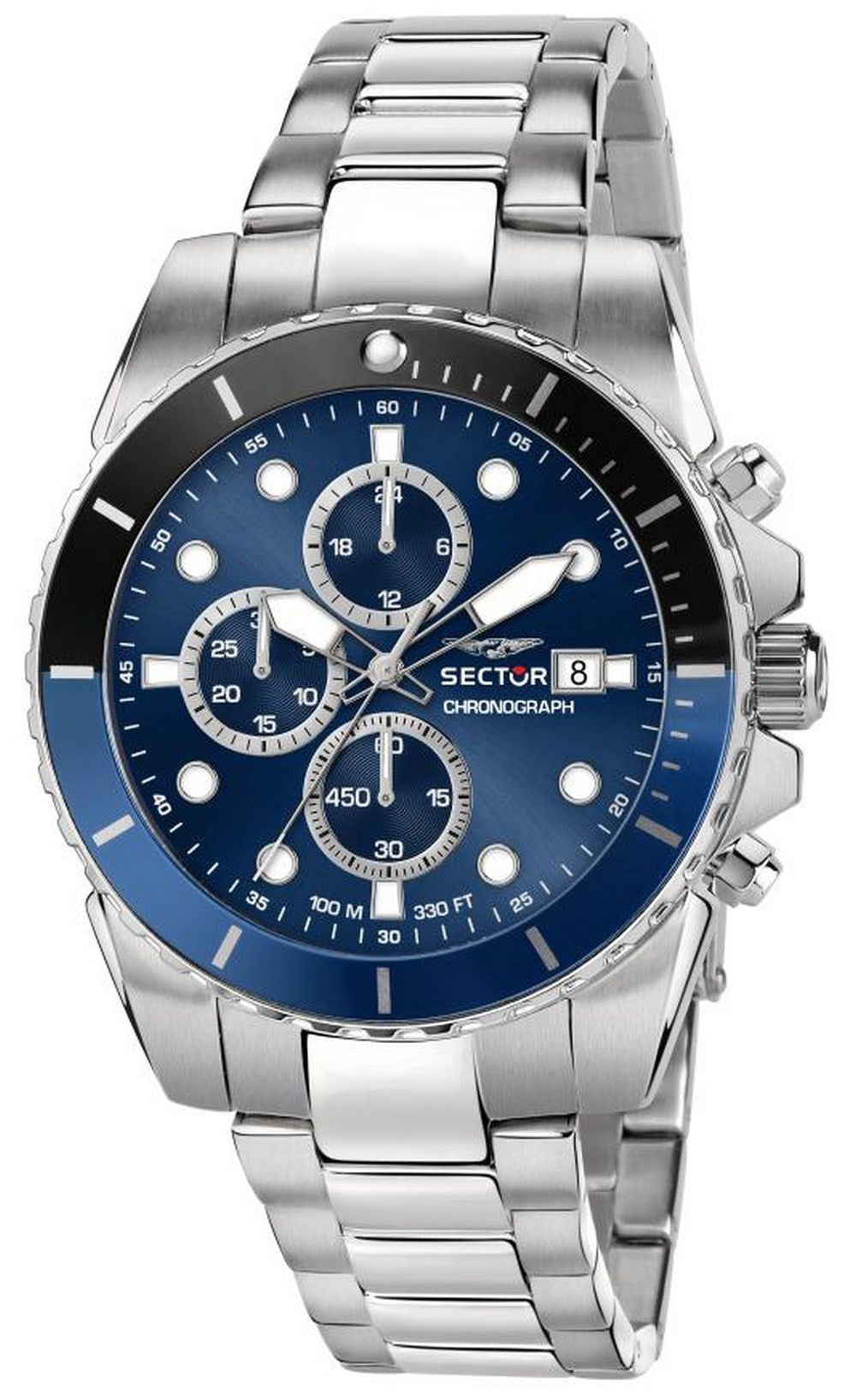 Sector 450 Chronograph Blue Sunray Dial Stainless Steel Quartz R3273776003 100m Men's Watch