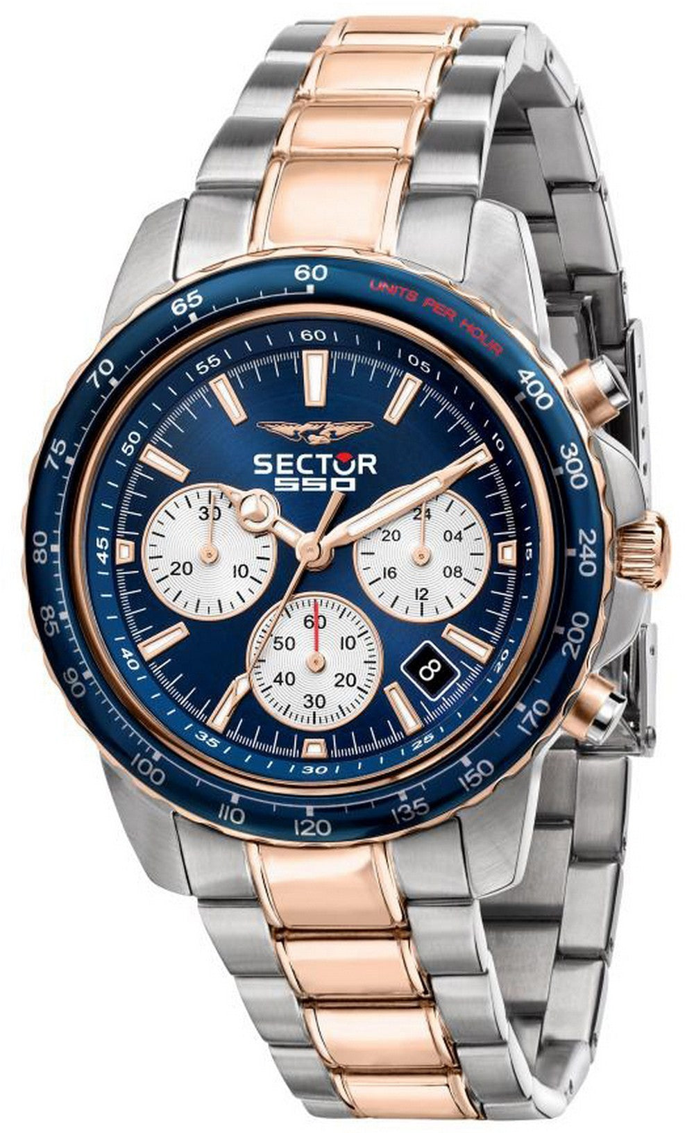 Sector 550 Chronograph Blue Dial Two Tone Stainless Steel Quartz R3273993001 100m Men's Watch