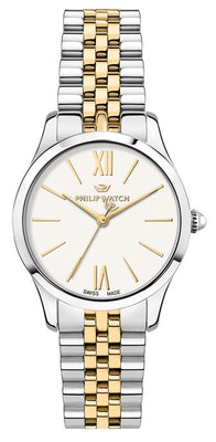 Philip Watch Swiss Made Grace Two Tone Stainless Steel White Dial Quartz R8253208516 100m Women's Watch