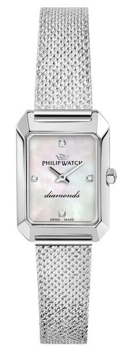 Philip Watch Swiss Made Newport Stainless Steel White Sunray Dial Quartz R8253213501 Women's Watch