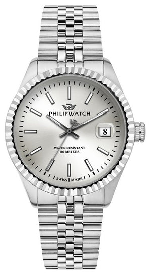 Philip Watch Swiss Made Caribe Urban Stainless Steel Silver Dial Quartz R8253597083 100m Men's Watch