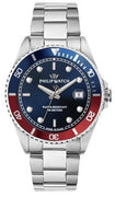 Philip Watch Swiss Made Caribe Sport Stainless Steel Blue Sunray Dial Quartz R8253597090 100m Men's Watch