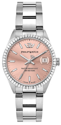 Philip Watch Swiss Made Caribe Urban Stainless Steel Pink Dial Quartz R8253597587 100m Women's Watch