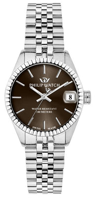 Philip Watch Swiss Made Caribe Urban Stainless Steel Brown Sunray Dial Quartz R8253597612 100m Women's Watch