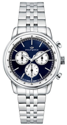 Philip Watch Swiss Made Anniversary Chronograph Stainless Steel Blue Dial Quartz R8273650004 100m Men's Watch