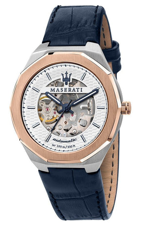 Maserati Stile Limited Edition Leather Strap White Dial Automatic R8821142001 100m Men's Watch