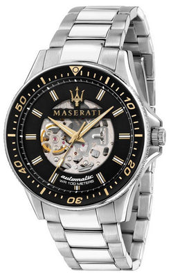 Maserati Sfida Skeleton Black Dial Stainless Steel Automatic R8823140002 100m Men's Watch