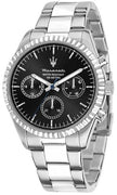 Maserati Competizione Stainless Steel Black Multifunction Dial Quartz R8853100023 100m Men's Watch