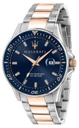 Maserati Sfida Blue Dial Two Tone Stainless Steel Quartz R8853140003 100m Men's Watch