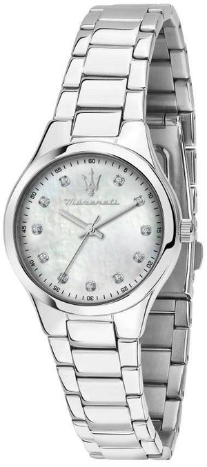 Maserati Attrazione Crystal Accents Stainless Steel Mother Of Pearl Dial Quartz R8853151504 Women's Watch