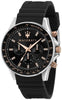 Maserati Sfida Chronograph Silicone Strap Black Dial Quartz R8871640002 100m Men's Watch