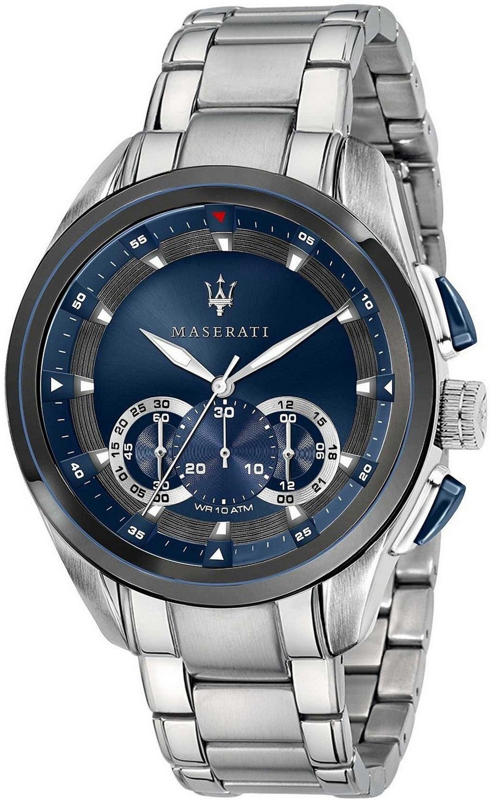 Maserati Traguardo Chronograph Stainless Steel Blue Dial Quartz R8873612014 100m Men's Watch