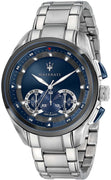 Maserati Traguardo Chronograph Stainless Steel Blue Dial Quartz R8873612014 100m Men's Watch