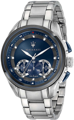 Maserati Traguardo Chronograph Stainless Steel Blue Dial Quartz R8873612014 100m Men's Watch