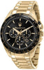 Maserati Traguardo Chronograph Gold Tone Stainless Steel Black Dial Quartz R8873612041 100m Men's Watch