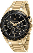 Maserati Traguardo Chronograph Gold Tone Stainless Steel Black Dial Quartz R8873612041 100m Men's Watch