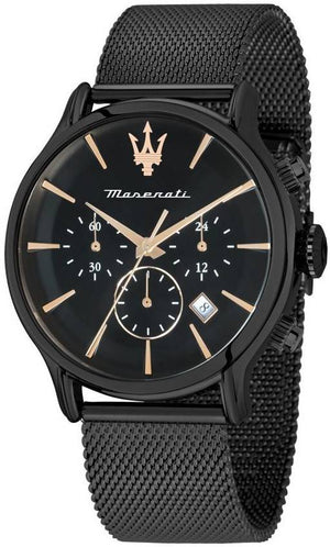 Maserati Epoca Chronograph Stainless Steel Black Dial Quartz R8873618013 100m Men's Watch