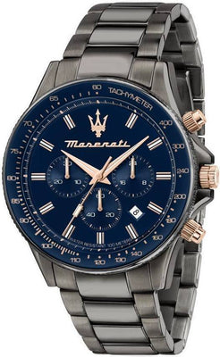 Maserati Sfida Chronograph Stainless Steel Blue Dial Quartz R8873640001 100m Men's Watch