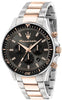 Maserati Sfida Chronograph Two Tone Stainless Steel Black Dial Quartz R8873640002 100m Men's Watch