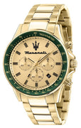 Maserati Sfida Chronograph Gold Tone Dial Quartz R8873640005 100m Men's Watch