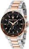 Maserati Sfida Chronograph Two Tone Stainless Steel Black Dial Quartz R8873640009 100m Men's Watch