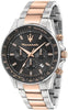 Maserati Stile Chronograph Two Tone Stainless Steel Black Dial Quartz R8873640021 100m Men's Watch