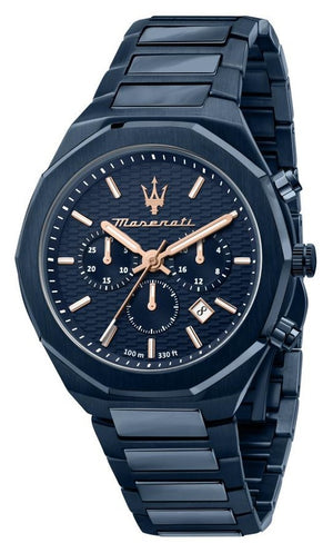 Maserati Stile Chronograph Blue Dial Quartz R8873642008 100m Men's Watch