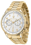 Maserati Tradizione Gold Tone Chronograph White Dial Quartz R8873646003 100m Men's Watch