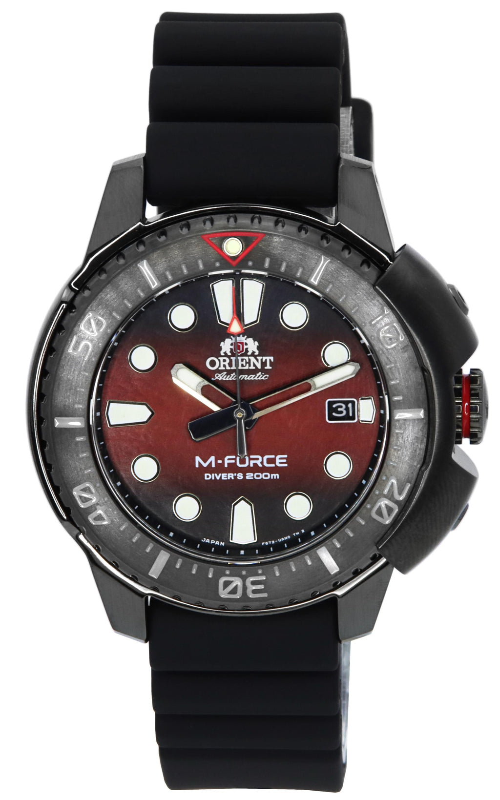 Orient M-force Limited Edition Red Dial Automatic Diver's Ra-ac0l09r00b 200m Men's Watch