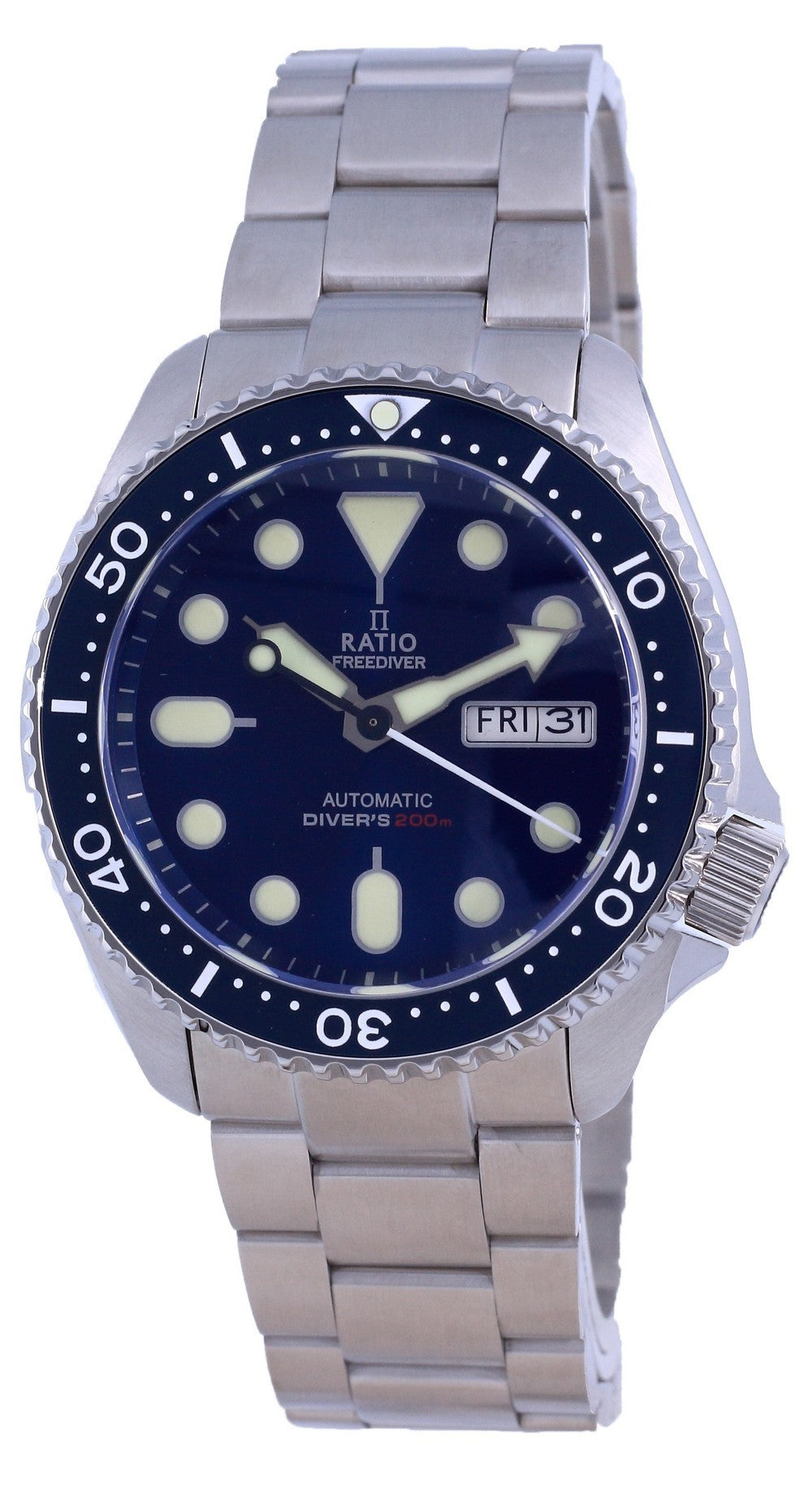 Ratio Freediver Blue Dial Stainless Steel Automatic Rta102 200m Men's Watch