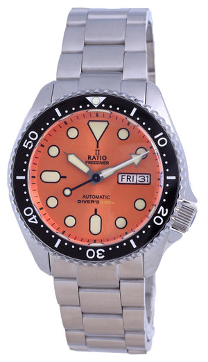 Ratio Freediver Orange Dial Stainless Steel Automatic Rta114 200m Men's Watch