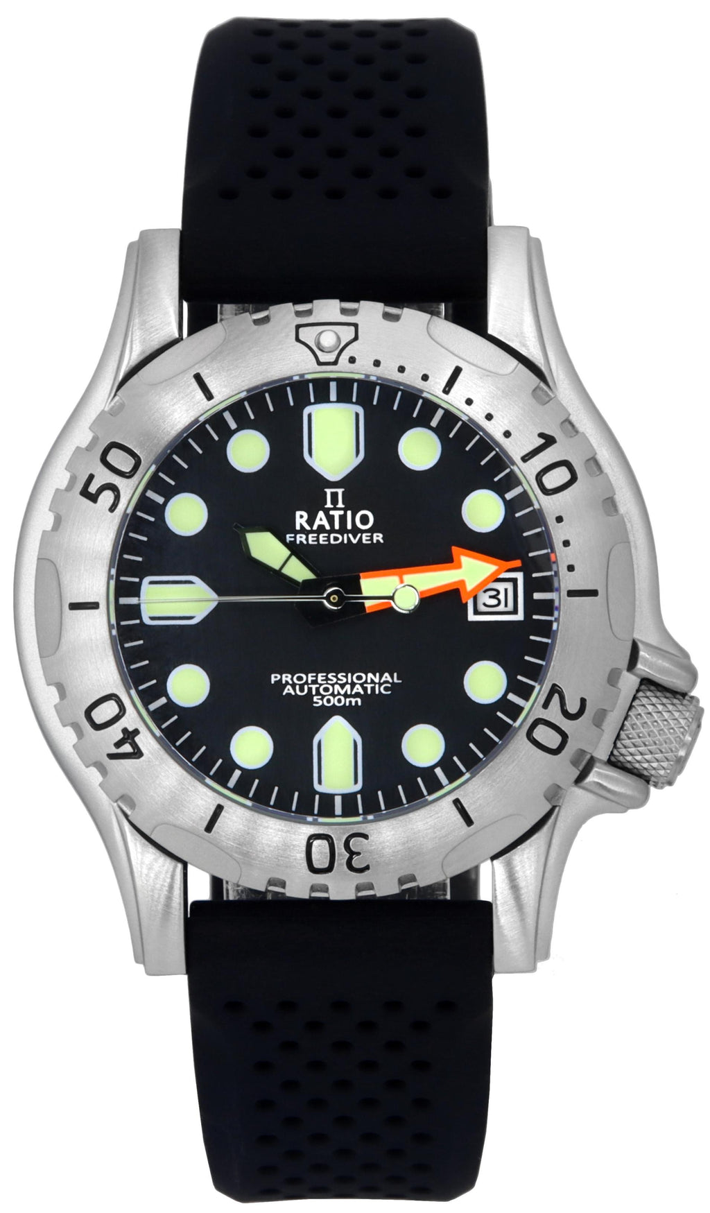 Ratio Freediver Professional Sapphire Black Dial Automatic Rtf015 500m Men's Watch