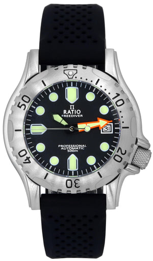 Ratio Freediver Professional Sapphire Black Dial Automatic Rtf015 500m Men's Watch