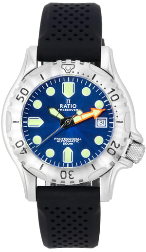 Ratio Freediver Professional Sapphire Blue Sunray Dial Automatic Rtf019 500m Men's Watch