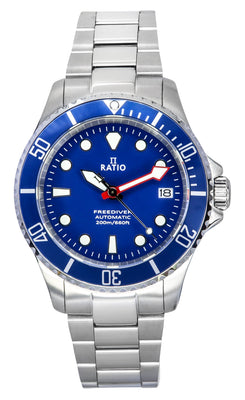 Ratio Freediver Sapphire Stainless Steel Blue Dial Automatic Rtf043 200m Men's Watch