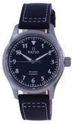 Ratio Skysurfer Pilot Black Textured Dial Leather Automatic Rts303 200m Men's Watch