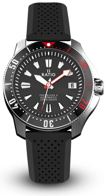 Ratio Freediver X Marine Black With Black Ceramic Inlay Automatic Diver Rtx001 200m Men's Watch