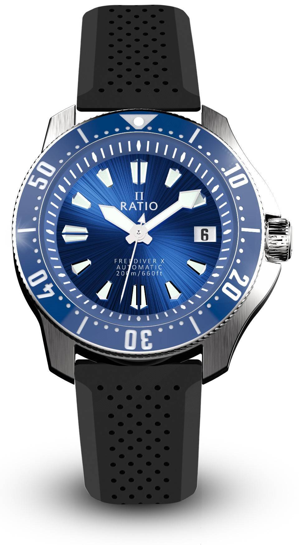 Ratio Freediver X Ocean Blue With Blue Ceramic Inlay Automatic Rtx003 200m Men's Watch